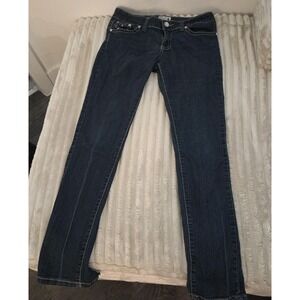 Juniors Saza Jeans Size 7 Blue With Gems Teen Girls Pants